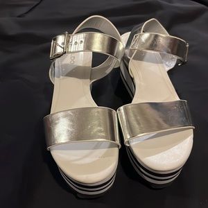 Womens Aldo Risa Platform Sandals, Silver
